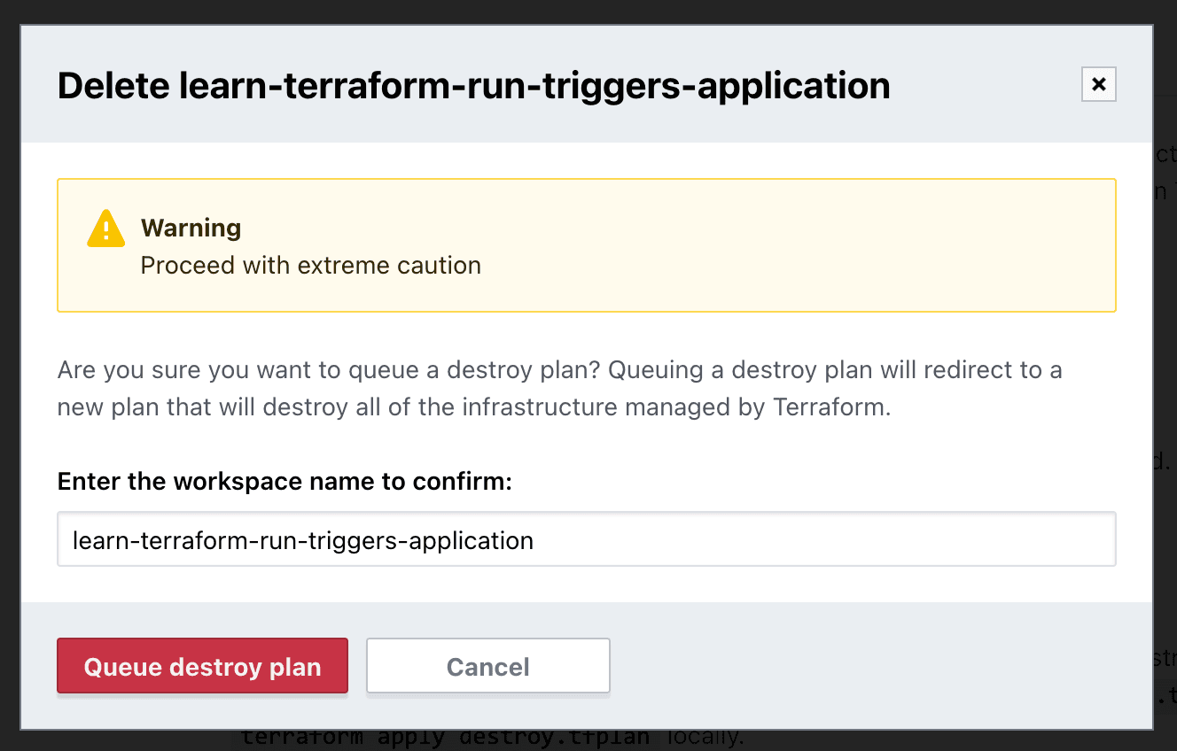 Destruction and deletion interface