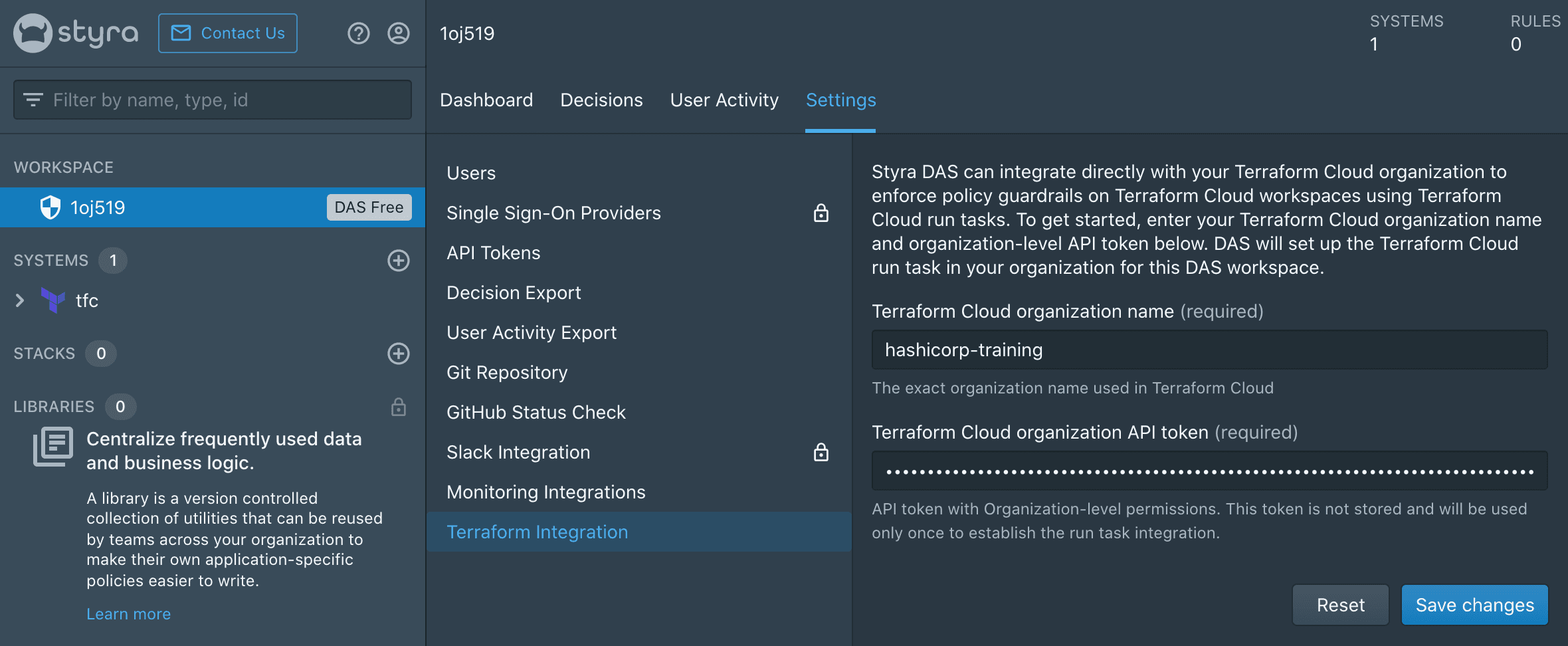 Styra Terraform integration