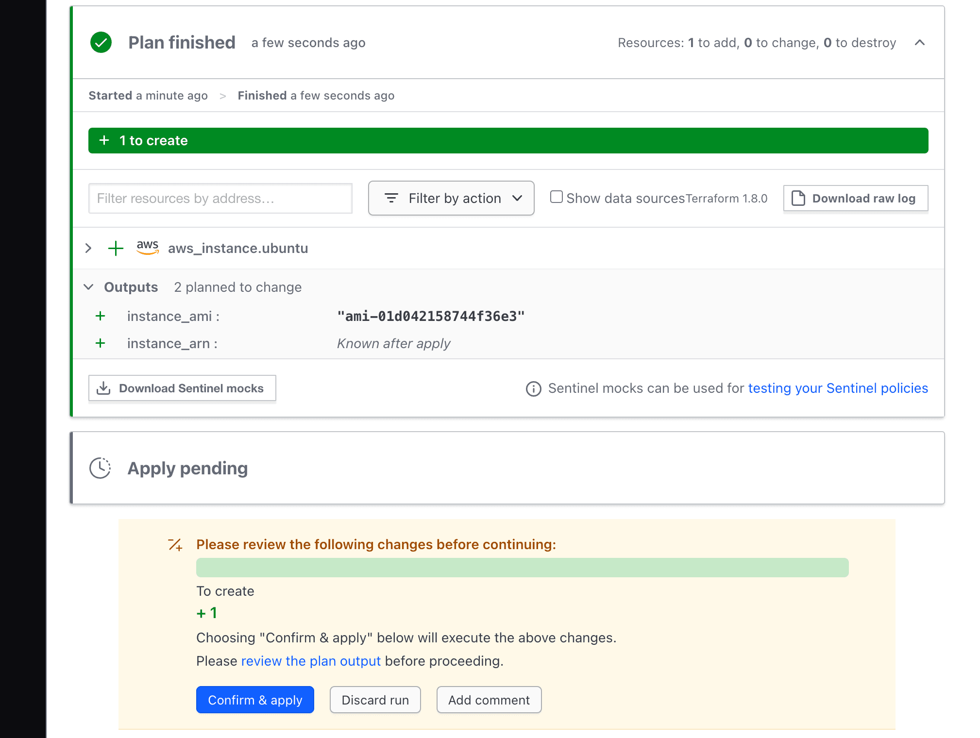 CLI-triggered HCP Terraform run in TFC UI